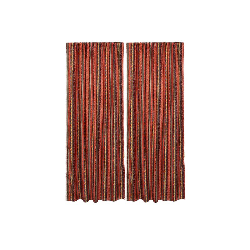 ZHH 52 x 84 Inch 2 Panels Colorful Striped Bohemian Curtains for Bathroom, Kitchen, Living Room, Bedroom, 1 of 7