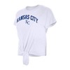 MLB Kansas City Royals Women's White Front Knot T-Shirt - 3 of 4