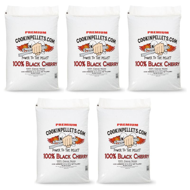 CookinPellets 40lb Black Cherry Grill Smoker Hardwood Wood Pellets (5 Pack), 1 of 7