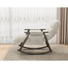Vynxaria Casual folding rocking chair upholstered, lounge rocking chair adjustable high back and foot rest in living room bedroom balcony,White - 2 of 4