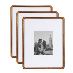Kate & Laurel All Things Decor 16"X20" Matted to 8"X10" Inglewood Picture Frame Set Walnut Brown - 1 of 4
