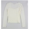 Crave Fame Womens Flocked Illusion Mesh Knit Blouse - 2 of 2