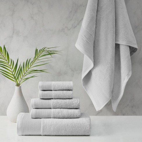 Certified Organic Cotton 6-Piece Bath Towel Set - Dark Gray