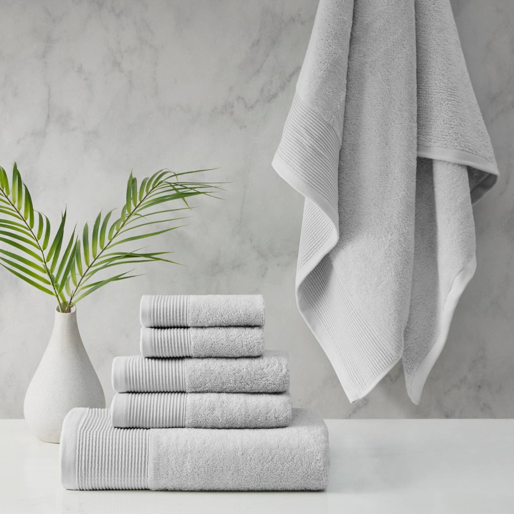 Photos - Towel Beautyrest 6pc Antimicrobial Nuage Cotton Tencel Blend  Set Gray  