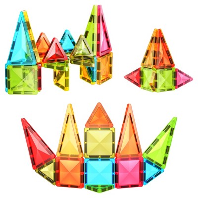 PICASSO-TILES 36 PC Travel Size Magnetic Tiles, Magnetic Building Blocks for Kids, Magnet for Kids 3+