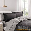 Queen 7 - Piece Bed in a Bag, Reversible Black Grey Comforter Set for Full/Queen Size Beds - 2 of 4