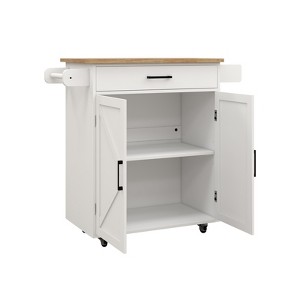 NicBex 1 Drawer Rolling Kitchen Island Cart with 1 Cabinet and 3 Open Shelves,Kitchen Island on Wheels with Towel Rack,Island Table for Kitchen - 1 of 4