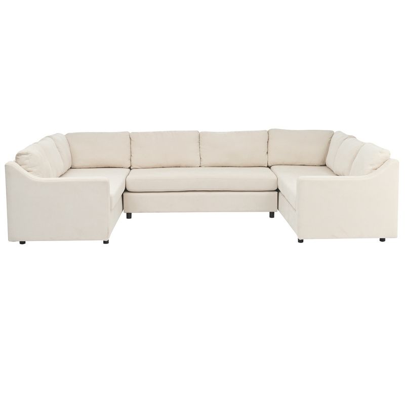 3 PCS Upholstered U-Shaped Sectional Sofa With Padded Seat And Back - ModernLuxe, 5 of 13