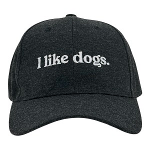 I Like Dogs Hat Funny Sarcastic Pet Graphic Novelty Cap - Crazy Dog Hat For Dog Lovers Black Standard - 1 of 4