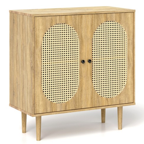 Skyzoo Sideboard Cabinet, Rattan Sideboard and Buffets with Storage for Kitchen Living Dining Room,Oak - image 1 of 4