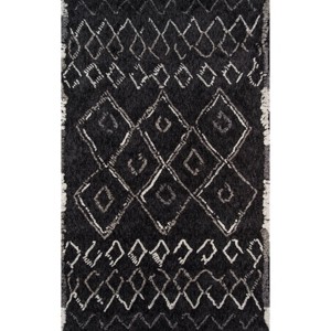 2'x3' Margaux Isobell Accent Rug Black - Momeni: Modern Geometric Tufted Indoor Rug, Medium Pile, Cotton Backing - 1 of 4