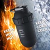 SHAKESPHERE Tumbler STEEL: Protein Shaker Bottle Keeps Hot Drinks HOT & Cold Drinks COLD, 24 oz. No Blending Ball or Whisk Needed - Rose Gold Black - 3 of 4