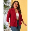 Women's Plus Size Blazer  Shawl Collar Elegant Notch Lapel Business Casual Tunic Office Suit Jacket with Pockets - 4 of 4