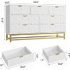 2/3/4/5/6/7 Drawer Dresser with Metal Legs, Wood Dressers Chest Organizer with Wide Storage, Modern Chest of Drawers for Bedroom, Living Room,Hallway - 2 of 4
