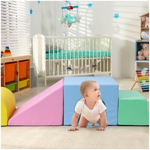 Soft Foam Climbing Blocks for Toddlers - 4 Piece Indoor Play Set with Anti-Slip - 1 of 4