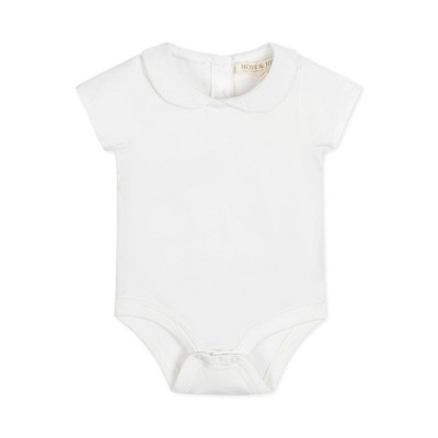 Hope & Henry Baby  Short Sleeve Peter Pan Collar Bodysuit, Infant