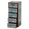 5 Drawer Alba Wood Accent Storage Chest Blue - Baxton Studio: Parisian Vintage, Brass Ring Pulls, MDF - 2 of 4