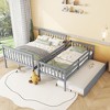 NicBex Twin over Full Bunk Bed Detachable Wooden Bed Frame with Twin Size Trundle, Ladder and Full Length Guardrail, No Box Spring Required - 2 of 4