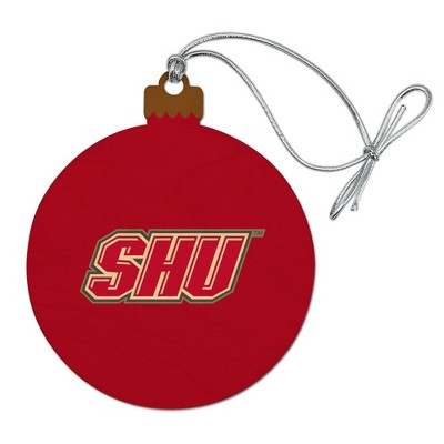 Sacred Heart University Primary Logo Wood Christmas Tree Holiday Ornament