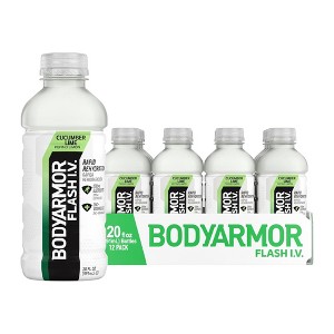 BODYARMOR Flash I.V., Cucumber Lime - 20 Fl Oz Bottle (Pack of 12) - 1 of 4