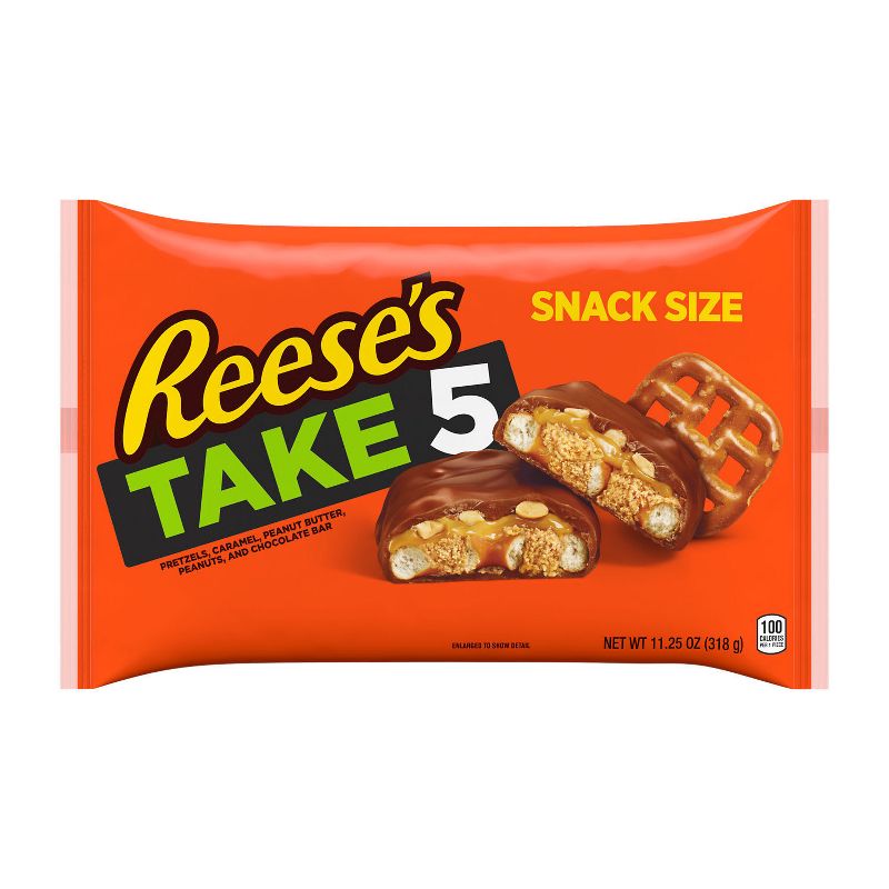 Reese&#39;s Take 5 Pretzel, Caramel, Peanut Butter, Chocolate Snack Size Candy Bars - 11.25oz, 3 of 11