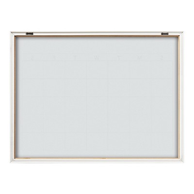 Natural Wood Framed 18" x 24" Glass Dry Erase Calendar