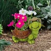 Alpine Corporation Turtle Pot: Terracotta Garden Decor, No Drainage, Freestanding 6"x8"x7" - 3 of 3