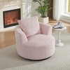 TiramisuBest 360 Swivel Compressible Accent Chair,Modern Faux Fur Lounge Chair for Living Room, Office, Apartment, Pink - 2 of 4