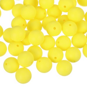 Unique Bargains Round Loose Silicone Beads for DIY Keychain Jewelry Making 50 Pcs - 1 of 4