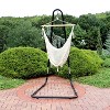 Sunnydaze Large Cotton/Nylon Outdoor Mayan Hammock Chair with Adjustable Stand - 330 lb Weight Capacity - Natural - 3 of 4
