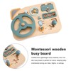 Topteng Car Busy Board, 10-in-1 Wooden Sensory Board with Steering Wheel - 2 of 4
