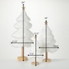 Faux Fur Tabletop Tree White 24"H Wood Set of 3 - 4 of 4