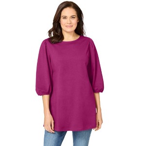 Woman Within Reversible Neckline Tunic - 1 of 4