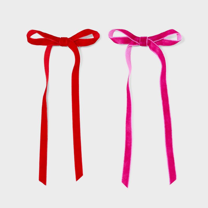 Ribbon Bow Hair Clips 2pc - A New Day™, 1 of 5