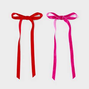 Ribbon Bow Hair Clips 2pc - A New Day™