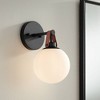 360 Lighting Nubuck 10 1/2" High Black and Brown Leather Wall Sconce - 2 of 4