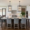 LLHZSY Black Glass Drum Chandeliers for Dining Room Hight Ceiling Living Room - W17.72" - 4 of 4