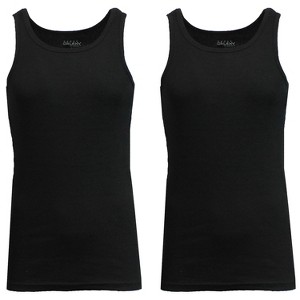 Galaxy By Harvic Men's Heavyweight Ribbed Tank Top-2 Pack - 1 of 4