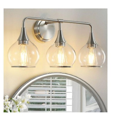 KAISITE 2 - Light Black and Gold Dimmable Bathroom Vanity Light with Globe Glass Shade