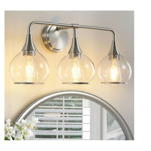 KAISITE 2 - Light Black and Gold Dimmable Bathroom Vanity Light with Globe Glass Shade - 1 of 4