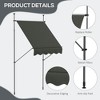 Resenkos Patio Awning, Outdoor Sun Shade Shelter Cover Awnings,6.5' x 4' Manual Retractable Awning, Non-Screw Patio Awning, UV Resistant, - 4 of 4