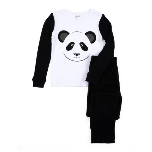 Leveret Kids Cotton Top and Fleece Pants Pajamas Panda 14 Year