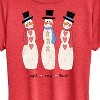 Women's - Instant Message - Joyful Merry Blessed Christmas Snowmen Short Sleeve Graphic T-Shirt - 2 of 4