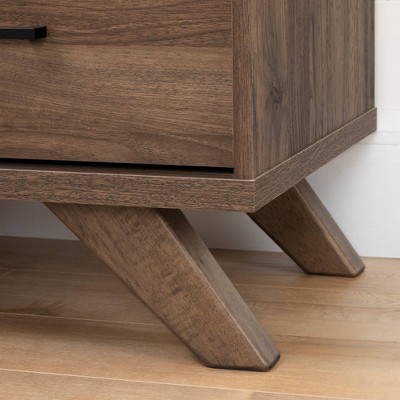 Flam Scandinavian Chic 2-Drawer Nightstand in Natural Walnut & Matte Black