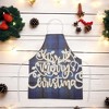 Unique Bargains Christmas Aprons Linen Dark Blue Black Beige White 21.65"x26.77" 1 Pcs - 2 of 4