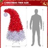 Syemin Artificial Trees 6 FT Santa Hat Style Pre-lit Christmas Tree Hinged Artificial Tree Pine Tree 1050 Branch Tip for Holiday, Red, 35"*35"*72" - 3 of 4