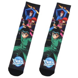 Yu Yu Hakusho Ghost Files Allover Design Men's Sublimated Crew Socks - 1 of 3