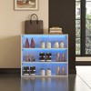 LOVMOR Glass Door Shoe Box Shoe Storage Cabinet  With RGB Led Light - 2 of 4