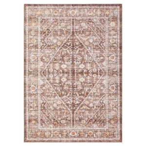 Area Rugs for Living Room - Machine Washable Vintage Rug, Non-Slip Low Pile, Rubber Backing, Washable Carpet for Bedroom, Dining Room - 1 of 4