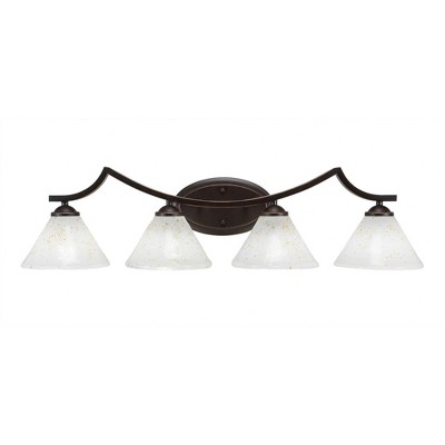 Toltec Lighting Zilo 4 - Light Vanity in  Dark Granite with 7" Gold Ice Shade